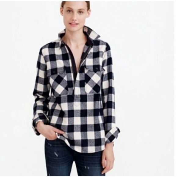 J.Crew Buffalo Check Shirt Jacket Size Small GUC M394 - Picture 1 of 8